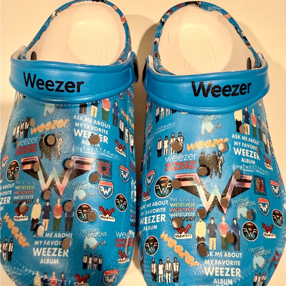 Weezer Blue Graphic Clogs